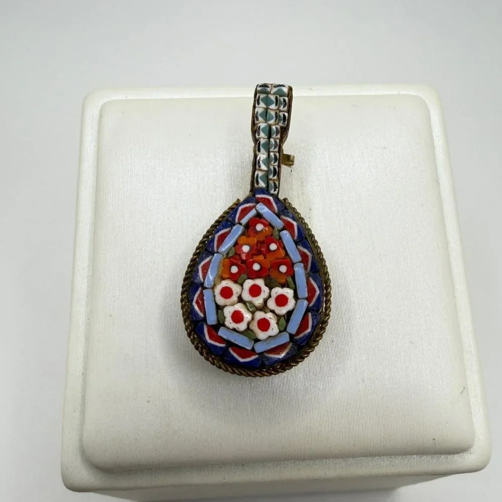 Vintage Stamped italy, glass Micro-mosaic 